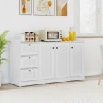 Buffet Cabinet with Storage Modern Sideboard Cabinet with 3 Doors