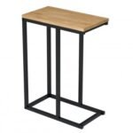 C-Shaped End Table Small Side Table with Sturdy Metal Frame