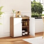 Coffee Bar Cabinet with 5-Position Adjustable Shelf for Living Room Dining Room