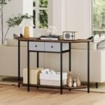 Console Table with 2 Drawers and Open Storage Shelf
