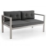 Contemporary 2-Person Sofa Chair with WPC Armrests and Seat Back Cushions