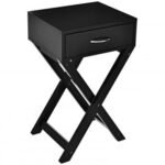 Design Sofa Side Table with X-Shape Drawer for Living Room Bedroom