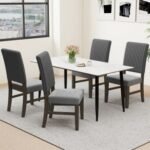 Dining Chair Set of 2 Mid-Century Modern Velvet Fabric Upholstered Chairs