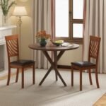 Dining Chair Set of 2 with Rubber Wood Legs and Ergonomic Back for Dining Room