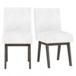 Dining Chairs Set of 2 Fabric Upholstered Kitchen Chairs with Padded Seatand Rubber Wood Legs