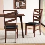 Dining Chairs Set of 2 Kitchen Side Chairs with Rubber Wood Legs
