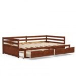 Dual-use Extendable Twin to King Daybed with Trundle and 2 Storage Drawers