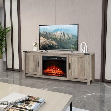 Electric Fireplace TV Stand with Storage Cabinets for TVs up to 70 Inch (not included the fireplace) Electric Fireplace TV Stand with Storage Cabinets for TVs up to 70 Inch (not included the fireplace)
