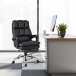 Ergonomic Adjustable Swivel Office Chair with Retractable Footrest