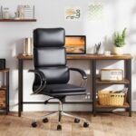 Ergonomic Leather Office Chair with Adjustable Height and Rocking Function