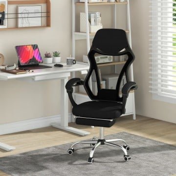 Ergonomic Mesh Office Chair with Footrest and Tilting Backrest