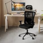 Ergonomic Office Chair with 3D Headrest and Reclining Backrest