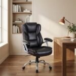 Executive Office Chair Leather Ergonomic Computer Desk Chair with Padded Seat and Armrests