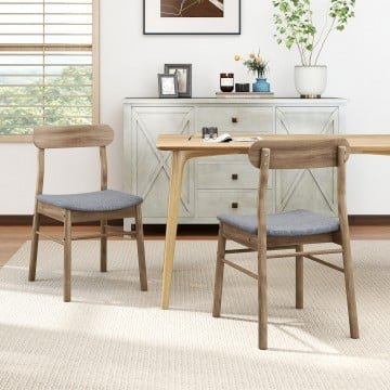 Fabric Upholstered Kitchen Armless Dining Chairs with Rubber Wood Frame Set of 2 Fabric Upholstered Kitchen Armless Dining Chairs with Rubber Wood Frame Set of 2