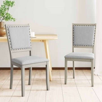 Farmhouse Dining Chair Set of 2 Fabric Upholstered Kitchen Chairs Farmhouse Dining Chair Set of 2 Fabric Upholstered Kitchen Chairs