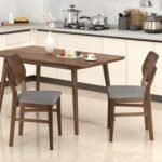 Farmhouse Upholstered Kitchen Chairs Set of 2 with Rubber Wood Frame