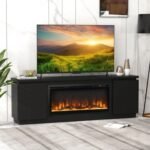 Fireplace TV Stand for TVs up to 80 Inch with 3 Adjustable Shelves