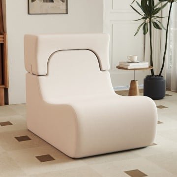 Floor Chair Lazy Sofa with Detachable Headrest