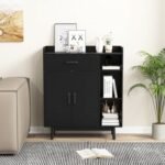 Floor Storage Cabinet Free Standing Cupboard Chest with 1 Drawer