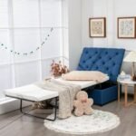 Folding Ottoman Sleeper Bed with Mattress for Guest Bed and Office Nap