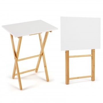 Folding TV Tray Tables Set of 2 for Small Spaces Bedroom and Living Room Folding TV Tray Tables Set of 2 for Small Spaces Bedroom and Living Room