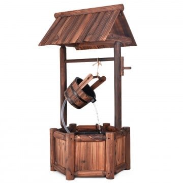 Garden Wooden Wishing Water Fountain with Pump Garden Wooden Wishing Water Fountain with Pump