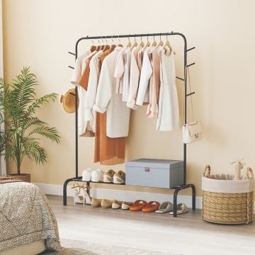 Heavy Duty Clothes Rack 50-Inch Wide Metal Garment Wardrobe Rack Heavy Duty Clothes Rack 50-Inch Wide Metal Garment Wardrobe Rack