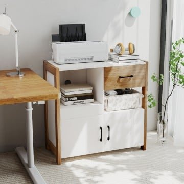Kitchen Storage Cabinet with Drawer Pull-Out Shelf and 2 Doors Kitchen Storage Cabinet with Drawer Pull-Out Shelf and 2 Doors