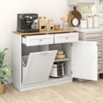 Kitchen Tilt Out Trash Cabinet with 2 Drawers and Adjustable Shelf
