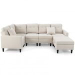 L-shaped Sectional Corner Sofa Set with Storage Ottoman
