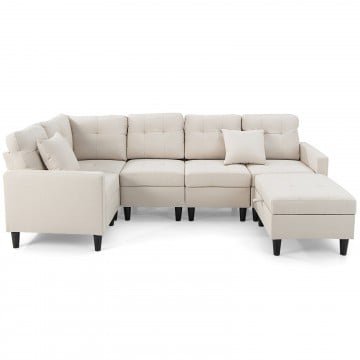 L-shaped Sectional Corner Sofa Set with Storage Ottoman L-shaped Sectional Corner Sofa Set with Storage Ottoman