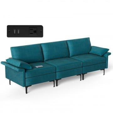 Large 3-Seat Sofa Sectional with Metal Legs and 2 USB Ports for 3-4 people Large 3-Seat Sofa Sectional with Metal Legs and 2 USB Ports for 3-4 people