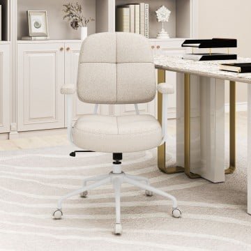 Leathaire Upholstered Task Home Office Chair with Cushioned Back