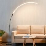 LED Arc Floor Lamp with 3 Brightness Levels-Silver