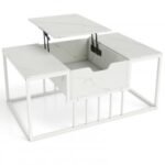 Lift Top Coffee Table Modern Center Table with Hidden Storage Compartment