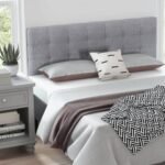 Linen Upholstered Headboard with Solid Rubber Wood Legs
