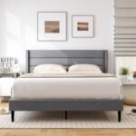 Linen Upholstered Platform Twin/Queen Bed Frame with Wingback Headboard
