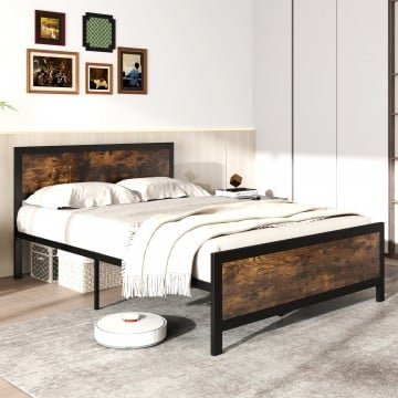 Metal Bed Frame with Headboard and Footboard Metal Bed Frame with Headboard and Footboard