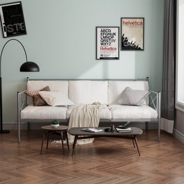 Metal Daybed Twin Bed Frame Stable Steel Slats Sofa Bed Metal Daybed Twin Bed Frame Stable Steel Slats Sofa Bed