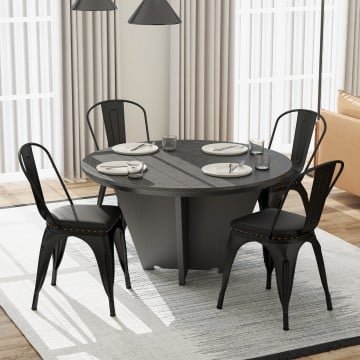 Metal Dining Chair Set of 4 Stackable Kitchen Chairs with Removable Backs and PU Leather Cushioned Seat