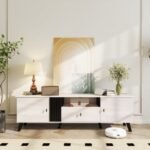 Mid Century Modern TV Stand Entertainment Center for 80" TVs