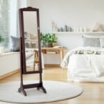 Mirrored Jewelry Cabinet Storage With Drawer And Led Lights