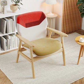 Modern Accent Chair Upholstered Side Armchair with Spacious Backrest