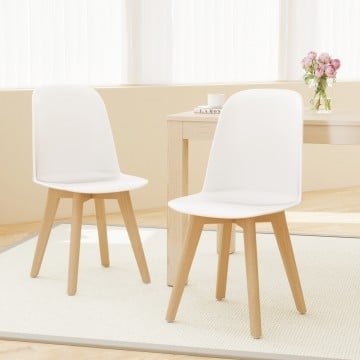 Modern Dining Chair Set of 2 with Solid Beech Wood Legs and Tilt Backrest Modern Dining Chair Set of 2 with Solid Beech Wood Legs and Tilt Backrest