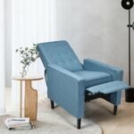 Modern Fabric Push-Back Recliner Chair with Button-Tufted Back and Thick Cushion