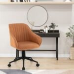 Modern Home Office Chair with Curved Backrest and Comfortable Armrests