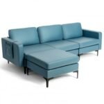 Modular 3-Seat L-shaped Sectional Sofa with Reversible Chaise and 2 USB Ports