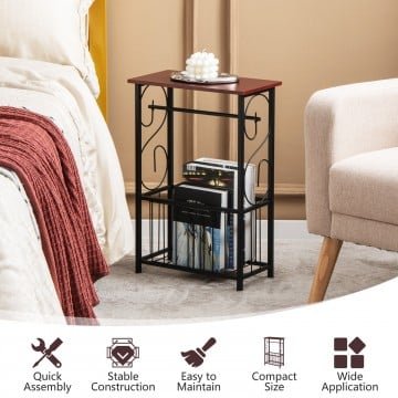 Narrow Side Table with Removable Paper Holder for Living Room Narrow Side Table with Removable Paper Holder for Living Room