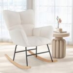 Nursery Rocking Chair with Comfy Backrest and Armrest