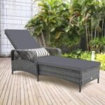 Outdoor Chaise Lounge Chair Patio Recliner with 6-level Backrest